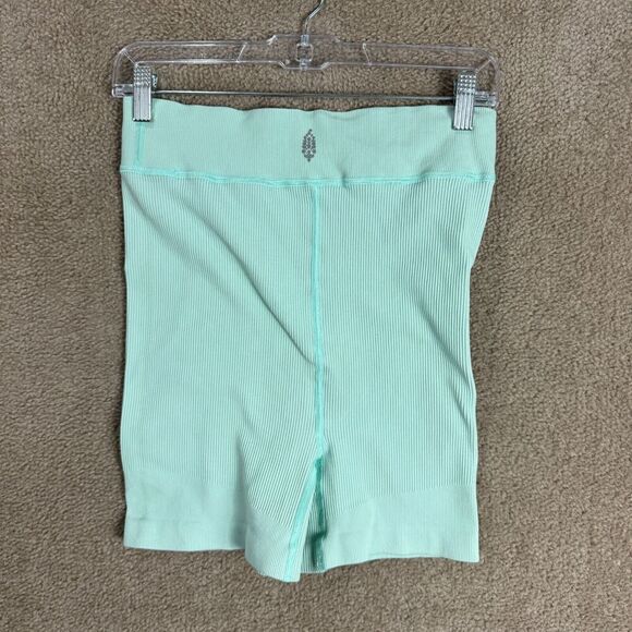Free People Movement Free Throw Shorts Womens Large L Mint Green Ribbed Athletic - Picture 8 of 11